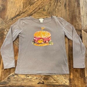 Cat & Jack Gray Long Sleeve Tee with Burger Graphic